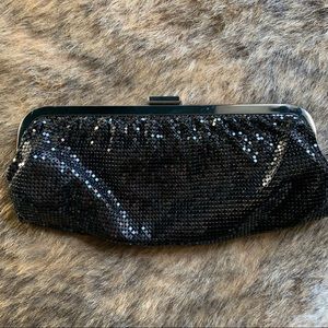 Express evening clutch, black, metal enclosure